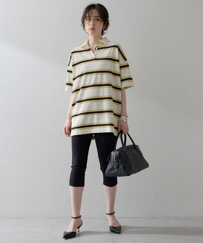 【THE PAUSE】條紋寬鬆Polo衫