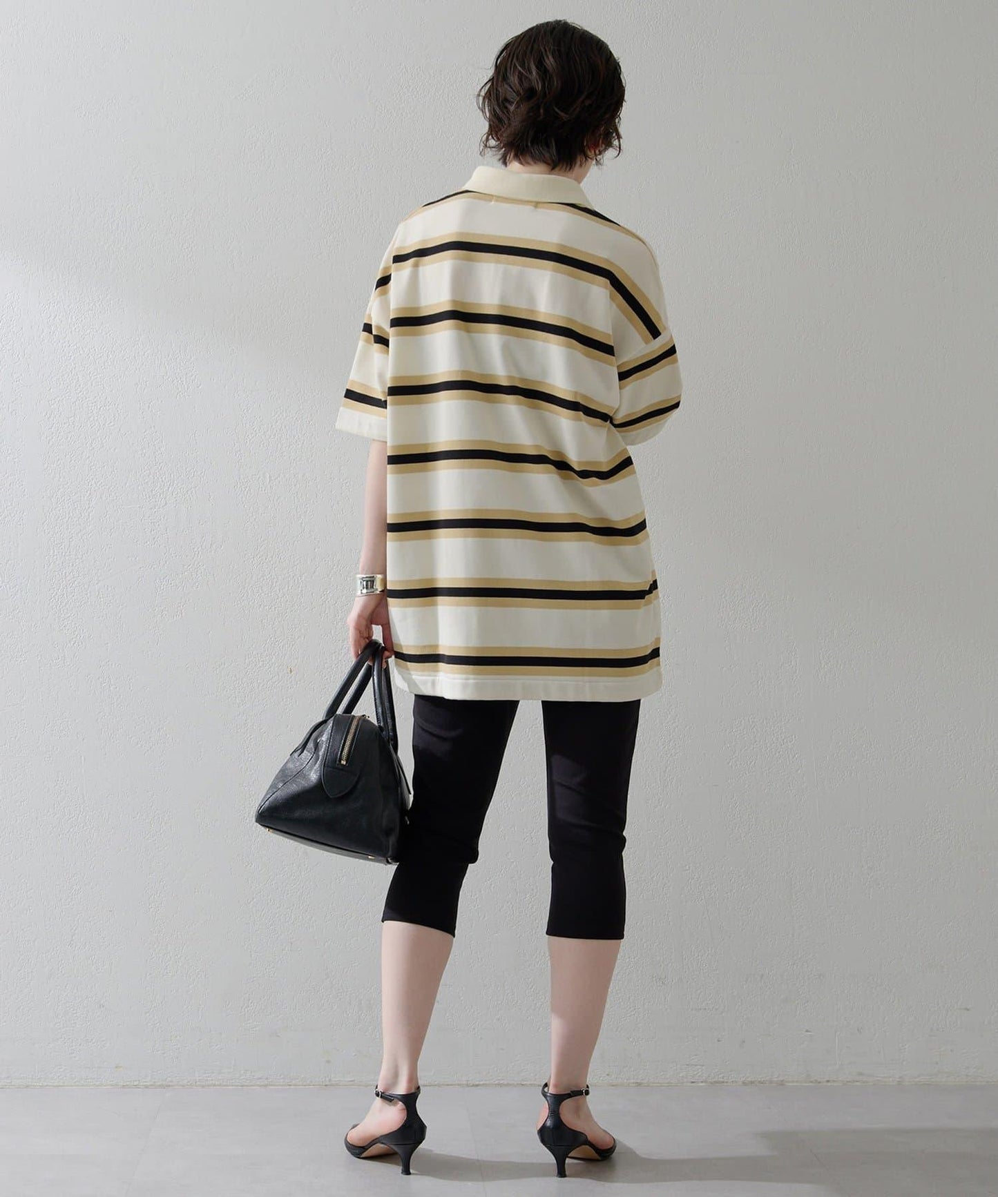 【THE PAUSE】條紋寬鬆Polo衫