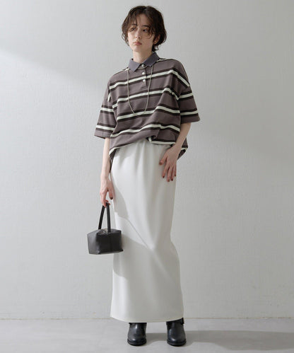 【THE PAUSE】條紋寬鬆Polo衫