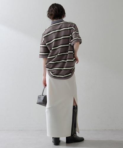 【THE PAUSE】條紋寬鬆Polo衫