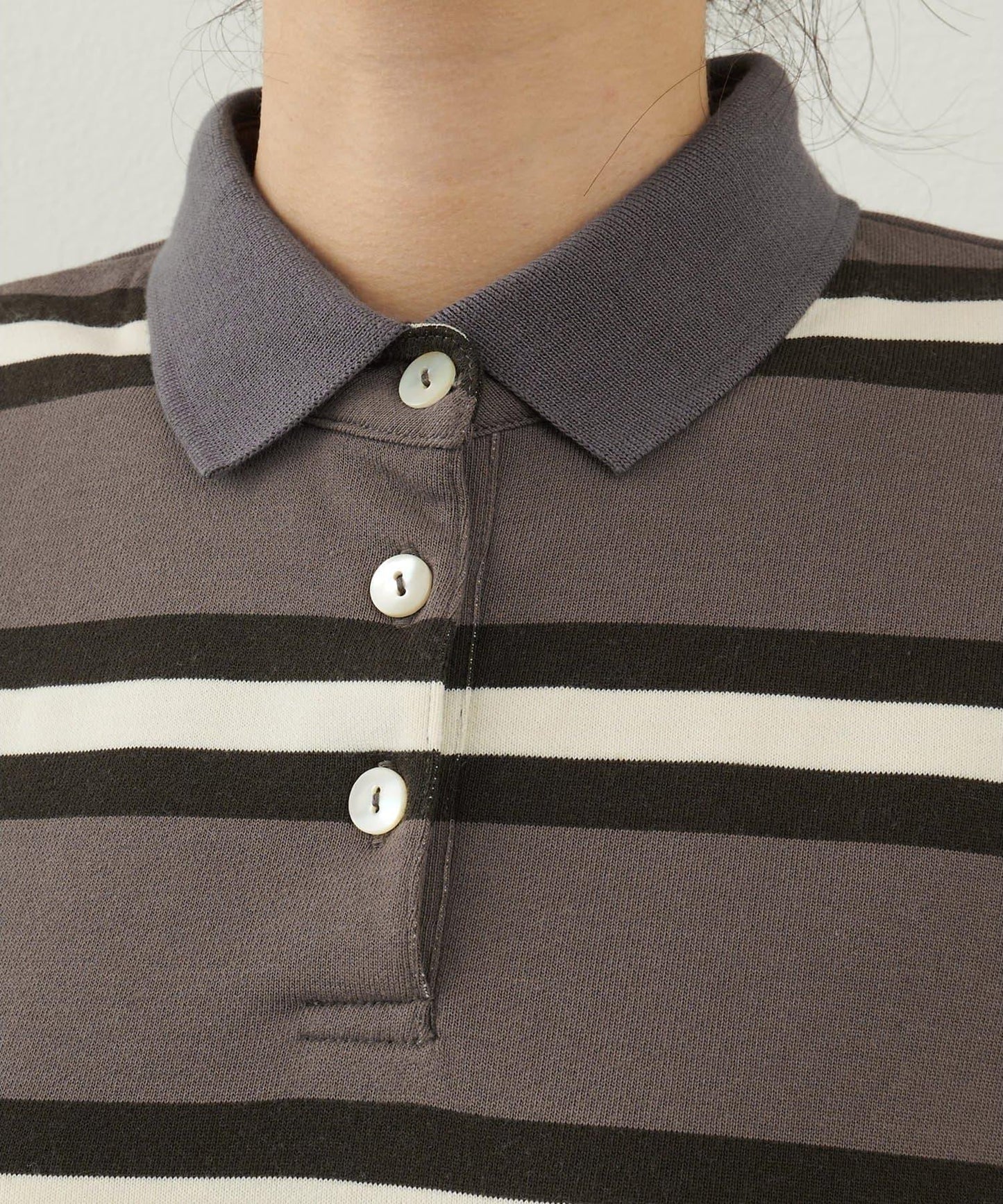 【THE PAUSE】條紋寬鬆Polo衫