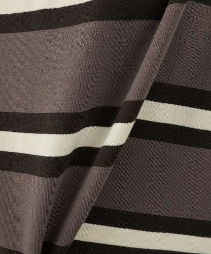 【THE PAUSE】條紋寬鬆Polo衫