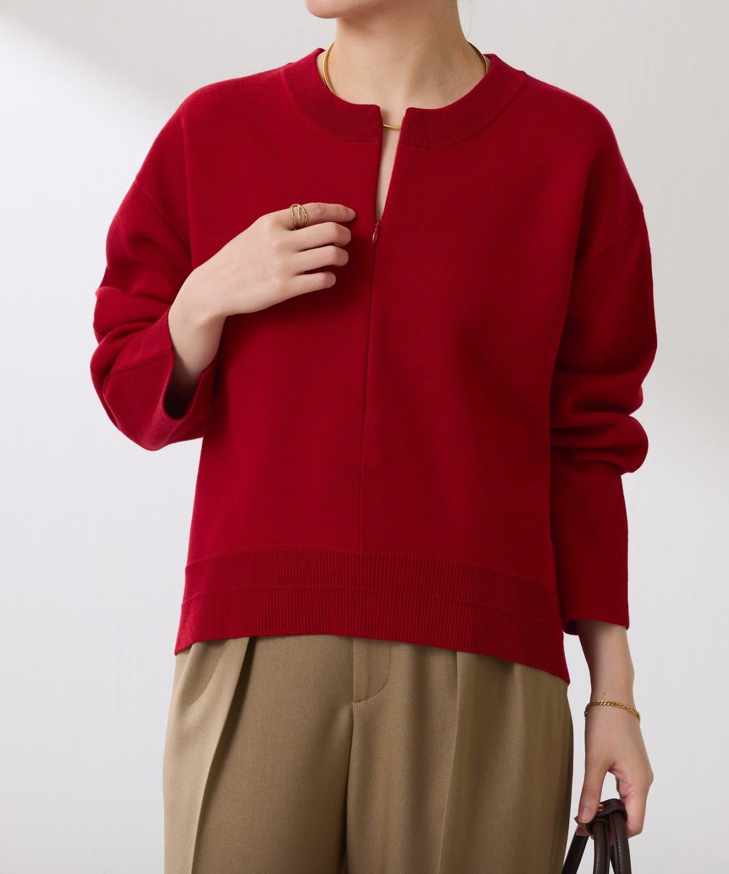 【人氣系列】仿羊毛圓下襬針織衫