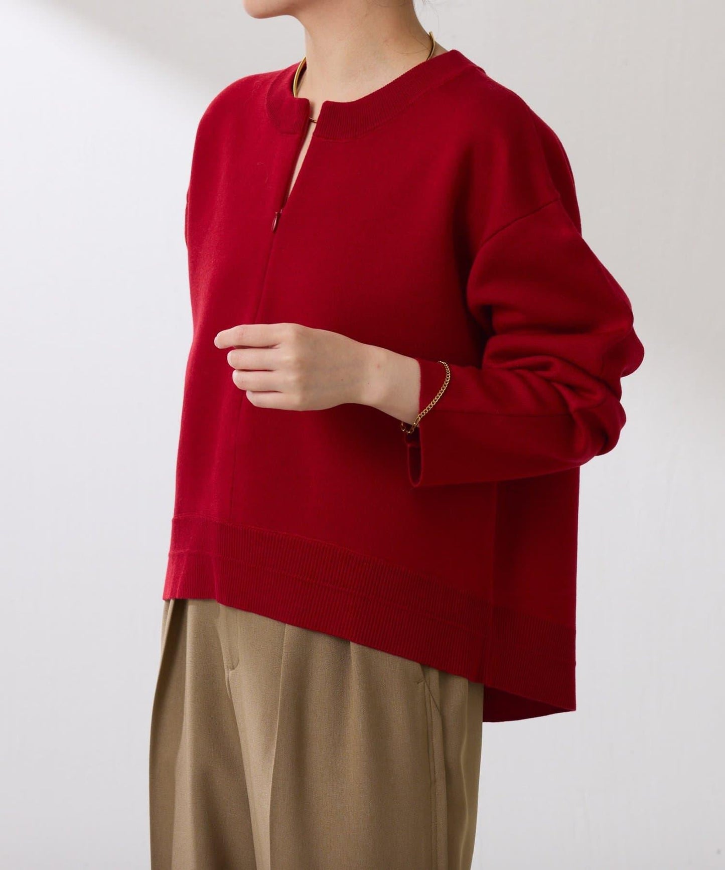 【人氣系列】仿羊毛圓下襬針織衫