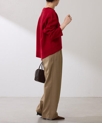 【復古/修飾腿部線條】羊毛感折褶褲/卡塞特服