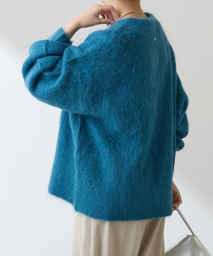 羊駝混紡V領針織衫