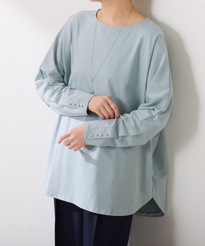 【冰感/彈性】袖釦圓領T恤