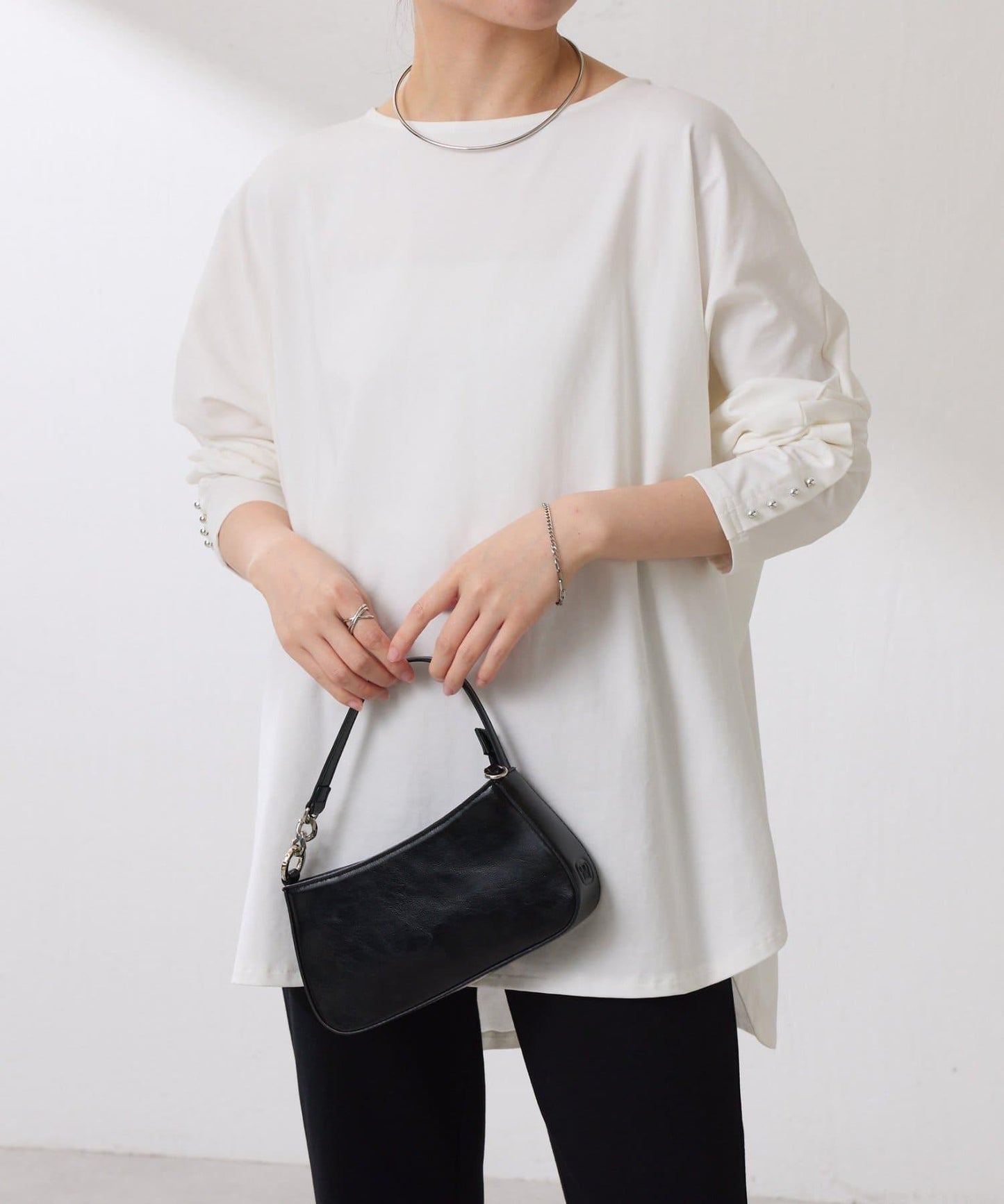 【冰感/彈性】袖釦圓領T恤