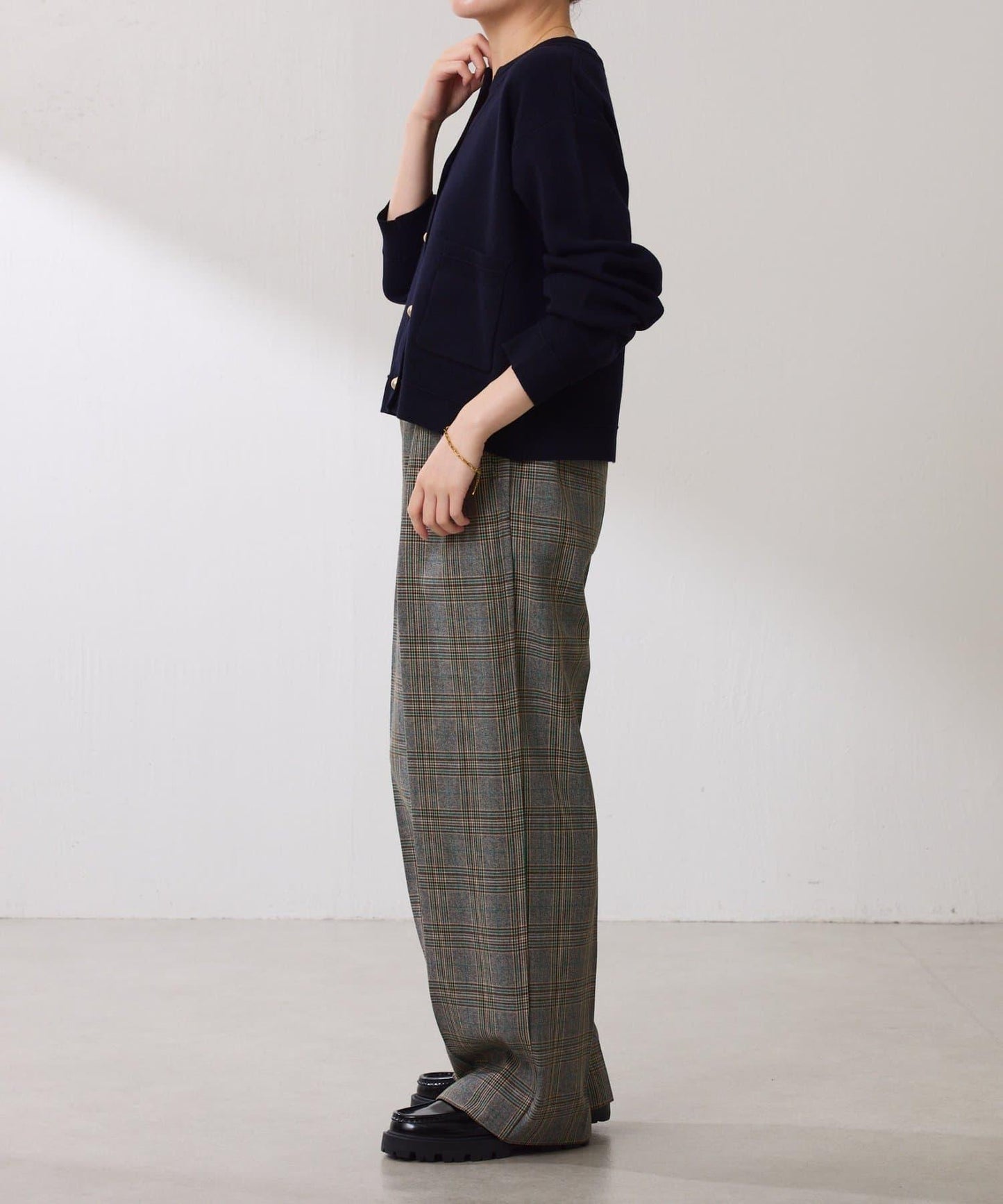 【復古/修飾腿部線條】羊毛感折褶褲/卡塞特服