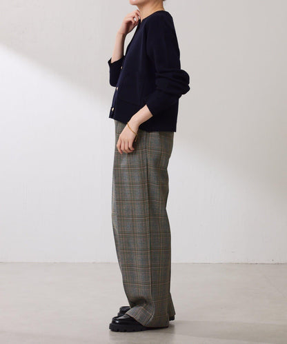 【復古/修飾腿部線條】羊毛感折褶褲/卡塞特服