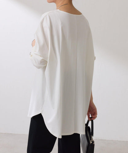 【冰感/彈性】袖釦圓領T恤