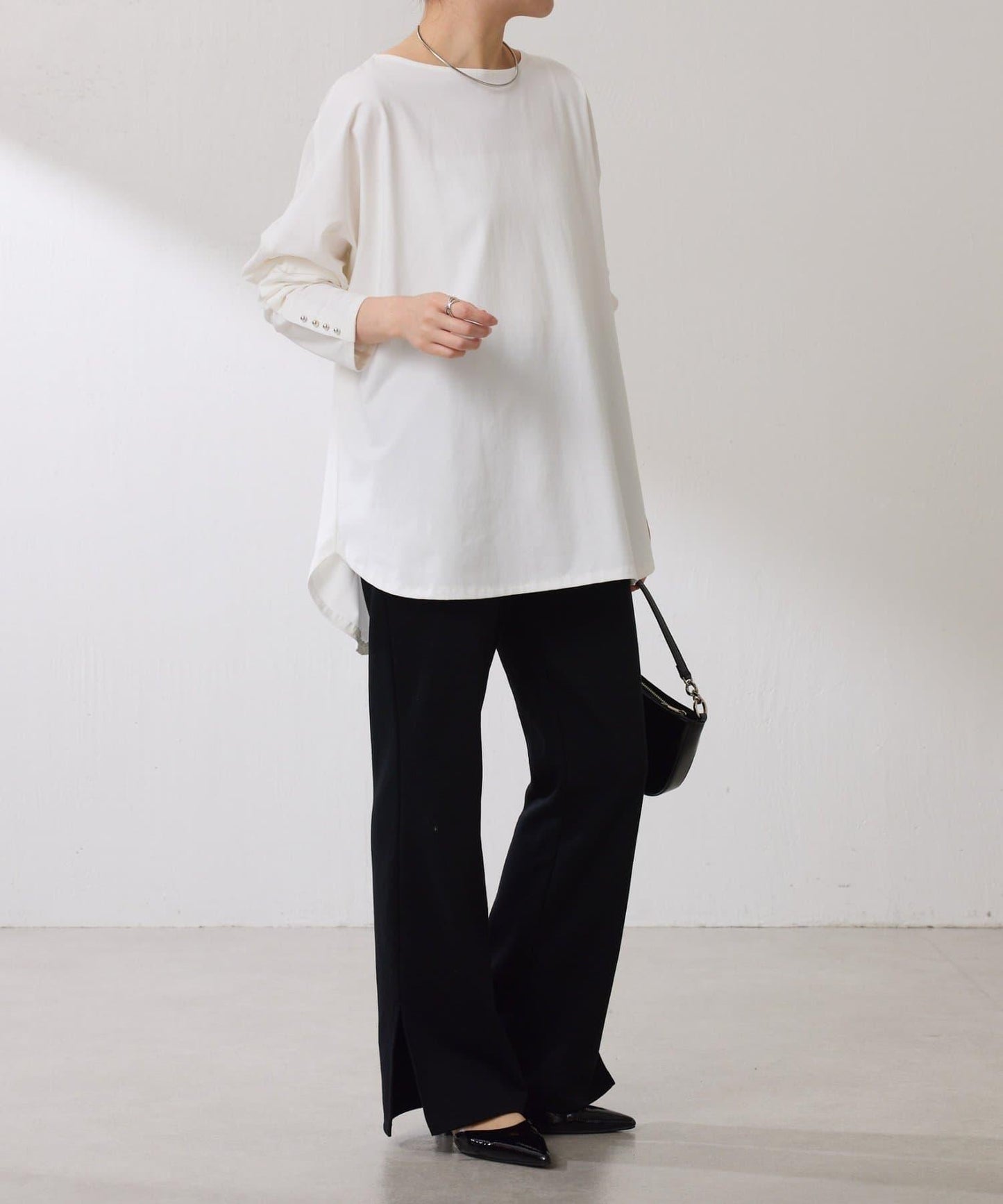 【冰感/彈性】袖釦圓領T恤