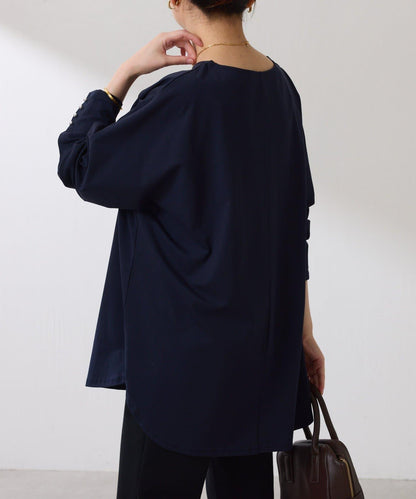 【冰感/彈性】袖釦圓領T恤