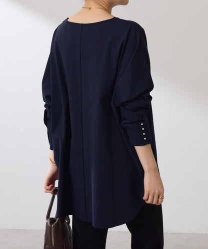 【冰感/彈性】袖釦圓領T恤