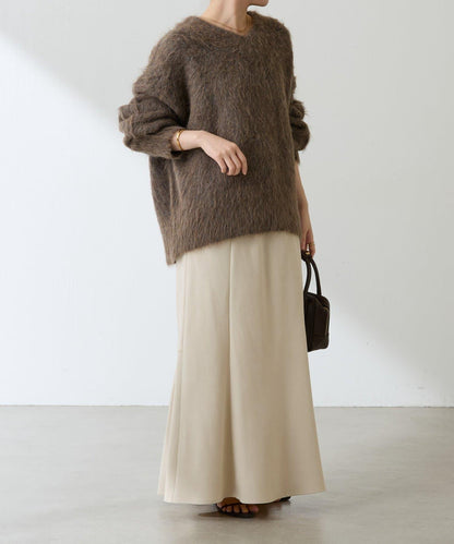 羊駝混紡V領針織衫