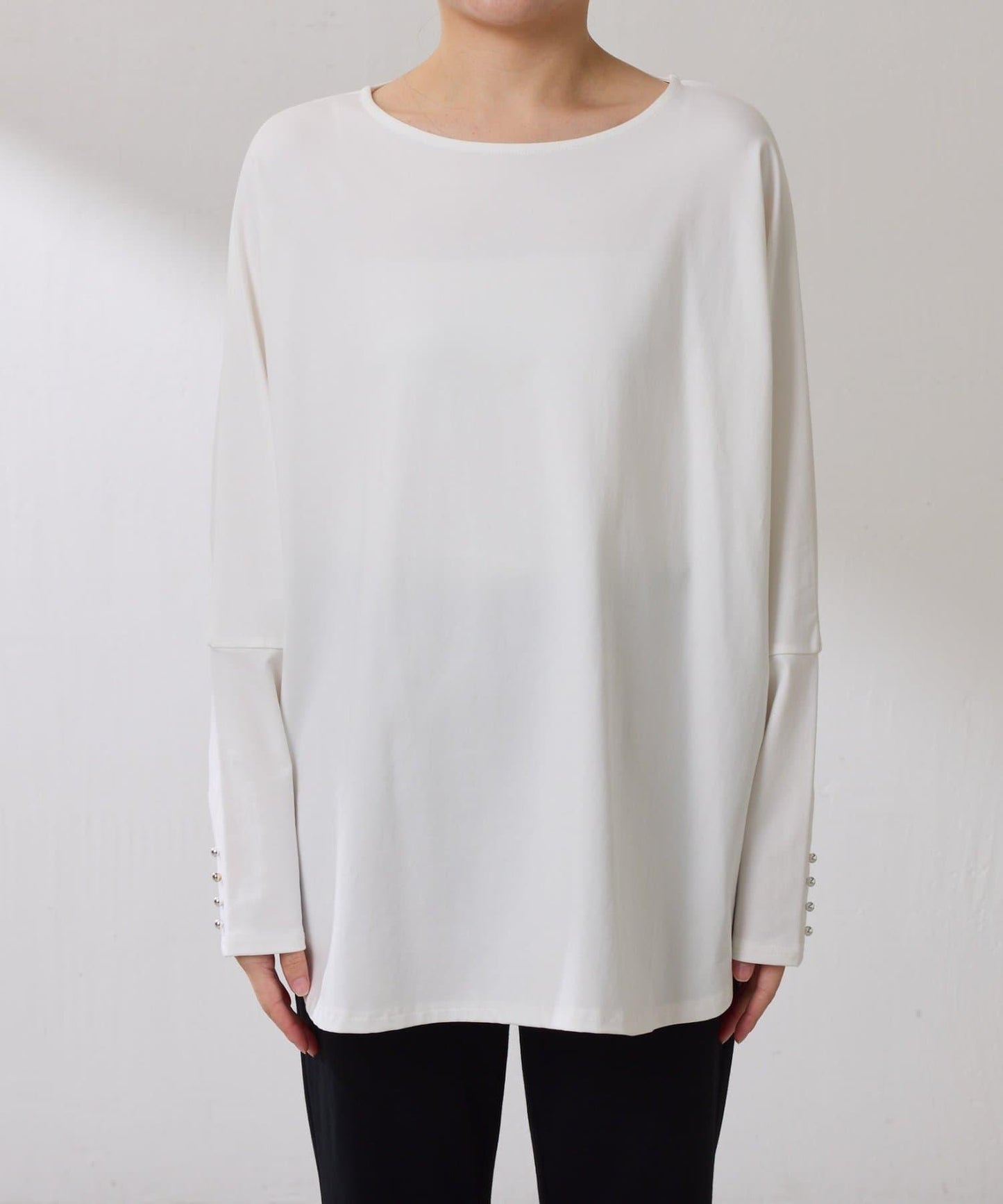 【冰感/彈性】袖釦圓領T恤