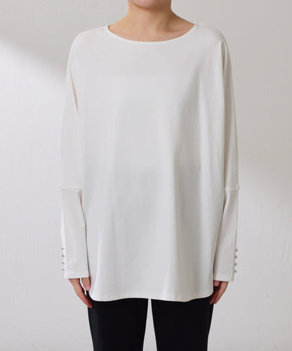 【冰感/彈性】袖釦圓領T恤