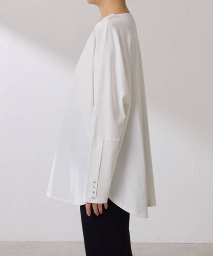 【冰感/彈性】袖釦圓領T恤