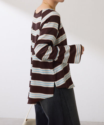 【搭配利器/分層單品】袖口喇叭緞面襯衫