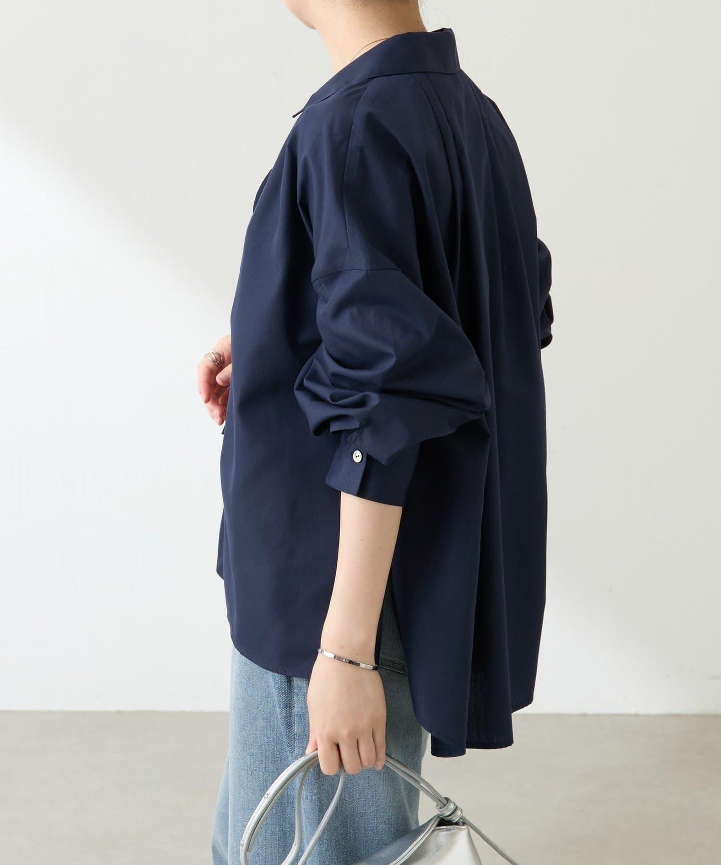 【可改變領口設計】領口褶皺襯衫