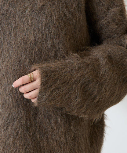 羊駝混紡V領針織衫