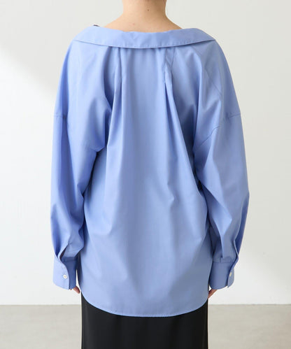 【可改變領口設計】領口褶皺襯衫