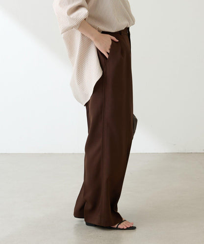 【復古/修飾腿部線條】羊毛感折褶褲/卡塞特服