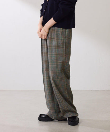 【復古/修飾腿部線條】羊毛感折褶褲/卡塞特服