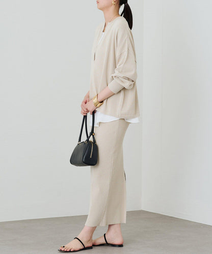 【Loungedress】和紙天竺開領針織衫