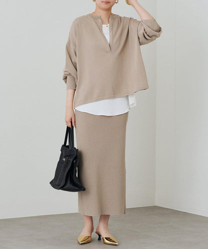 【Loungedress】和紙天竺開領針織衫