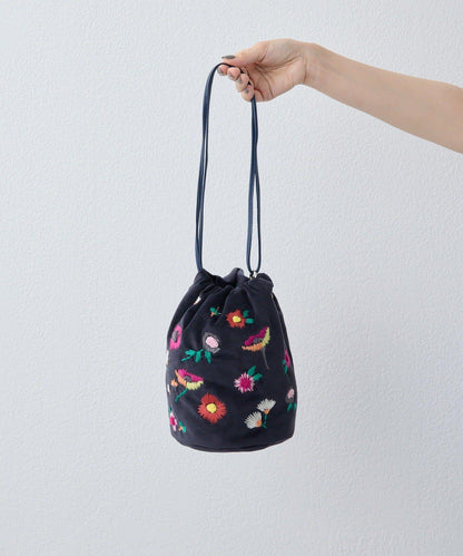 【ear PAPILLONNER】刺繡束口袋包