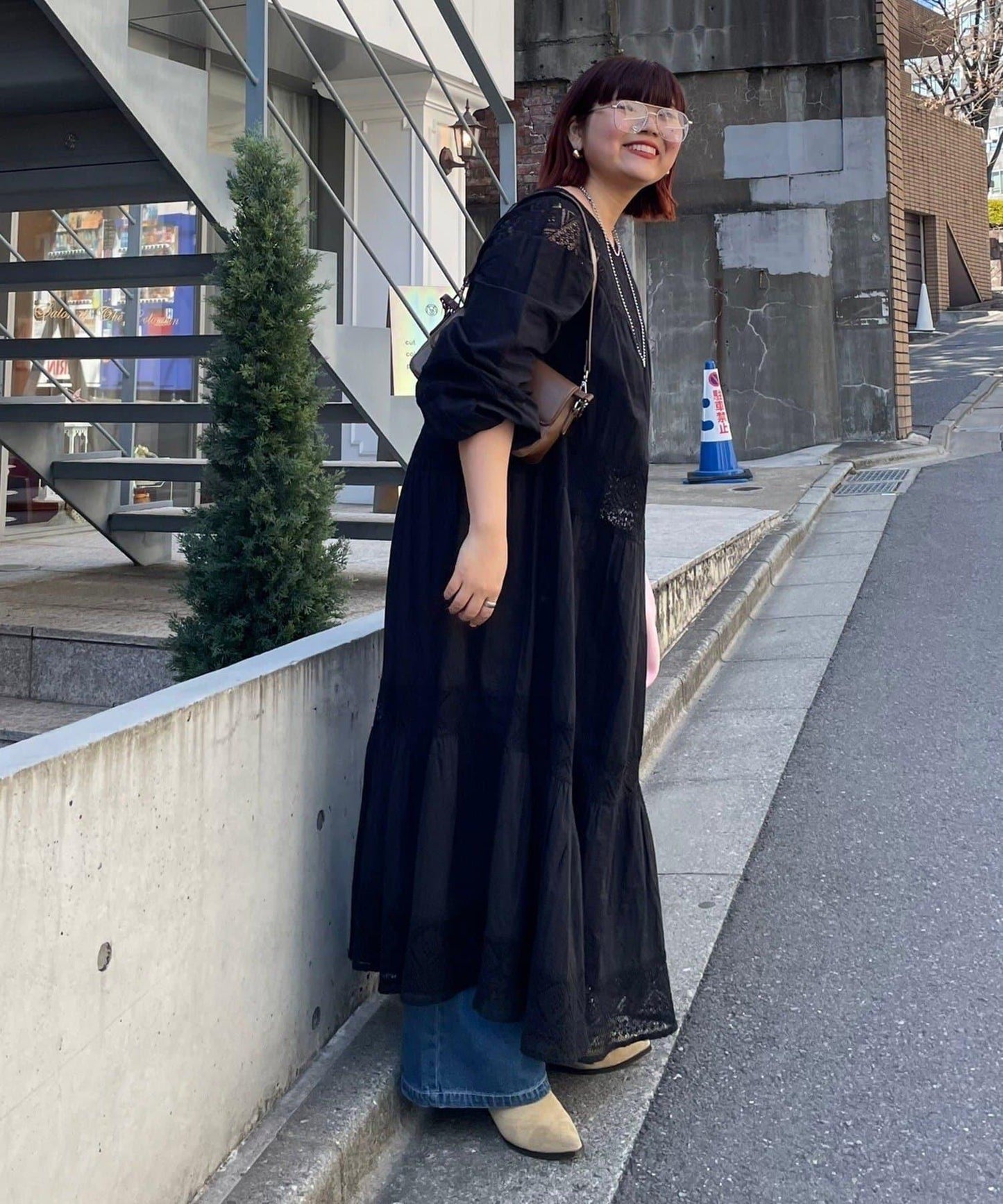【nane】【印度系列】蕾絲拼接長款連衣裙