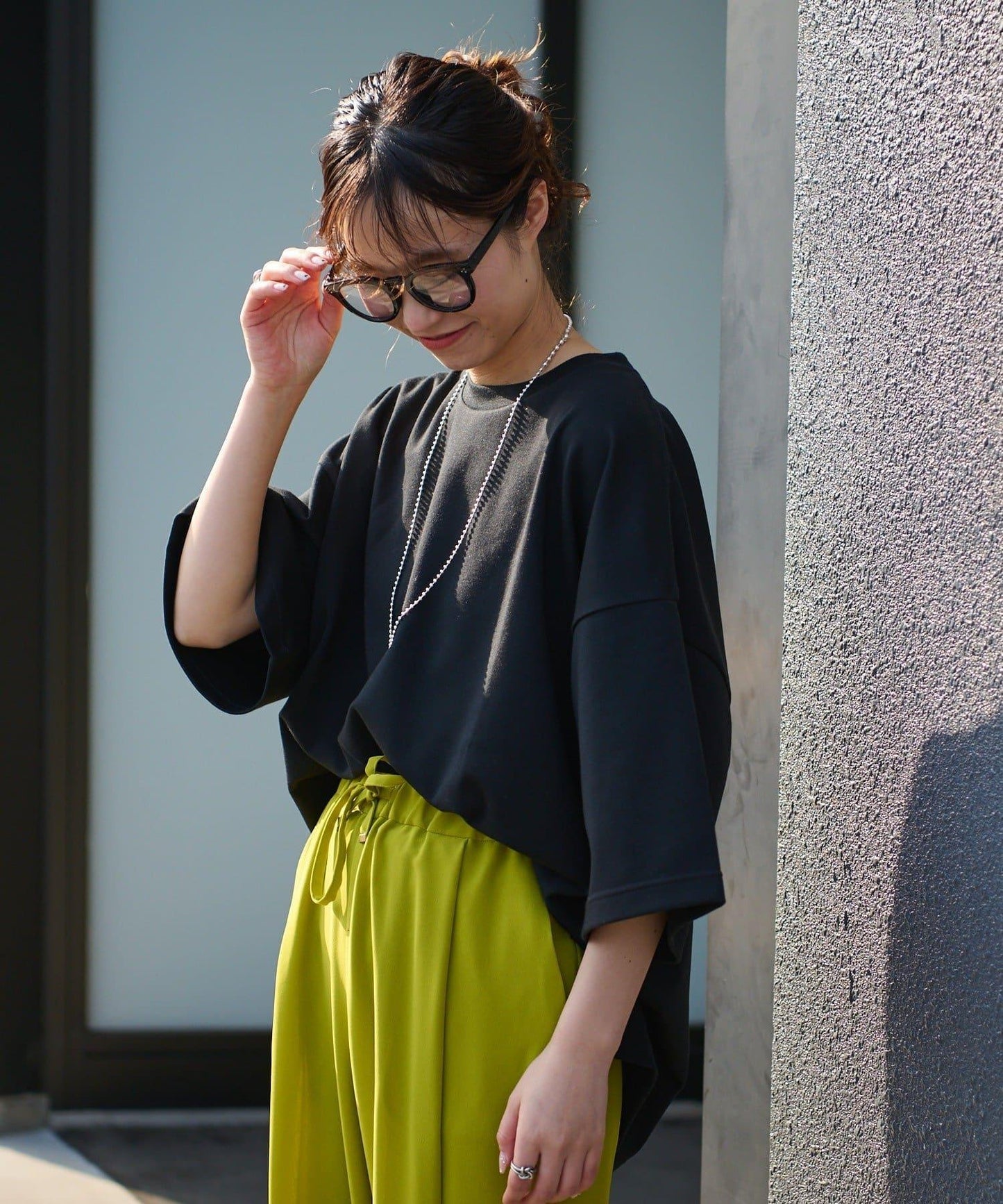 【男女通用】平紋高計數側開叉寬鬆T恤