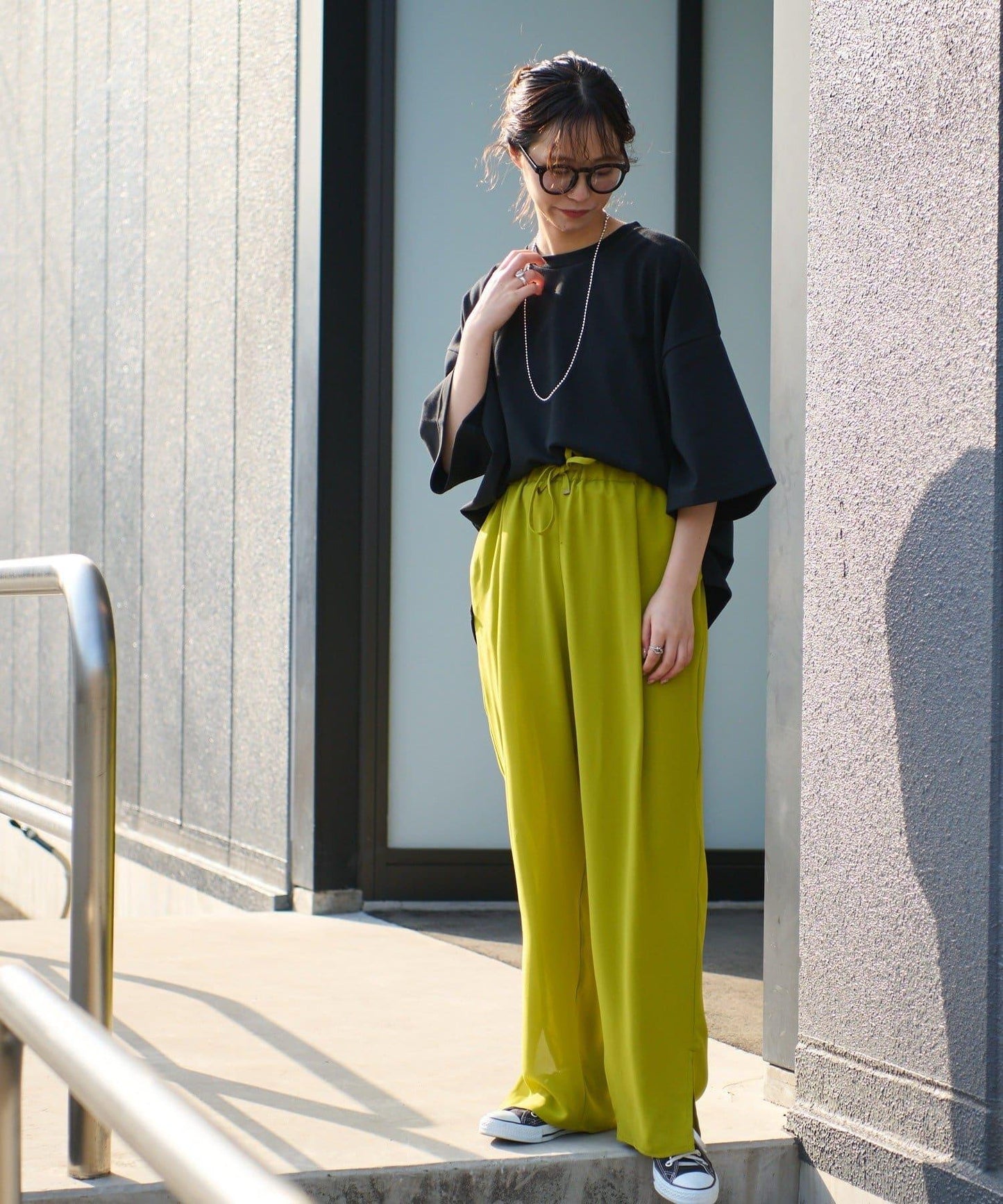 【男女通用】平紋高計數側開叉寬鬆T恤