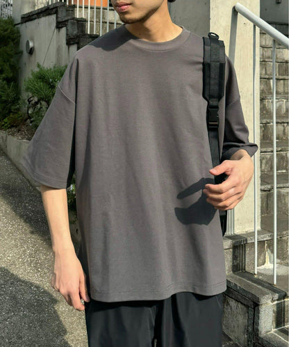 【男女通用】平紋高計數側開叉寬鬆T恤