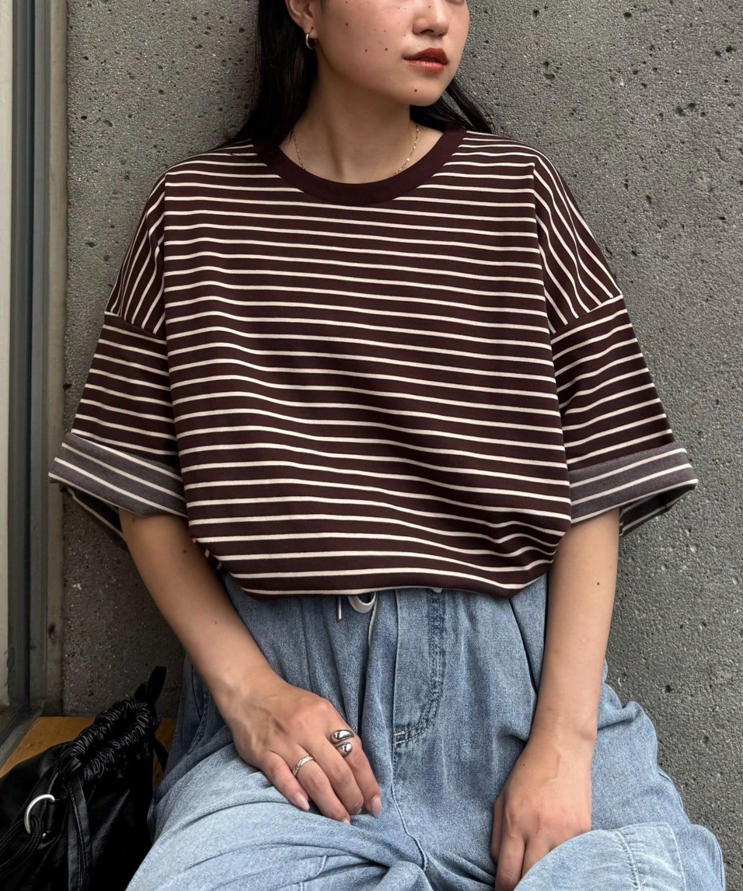 【男女通用】平紋高計數側開叉寬鬆T恤