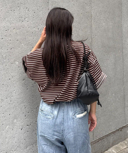 【男女通用】平紋高計數側開叉寬鬆T恤