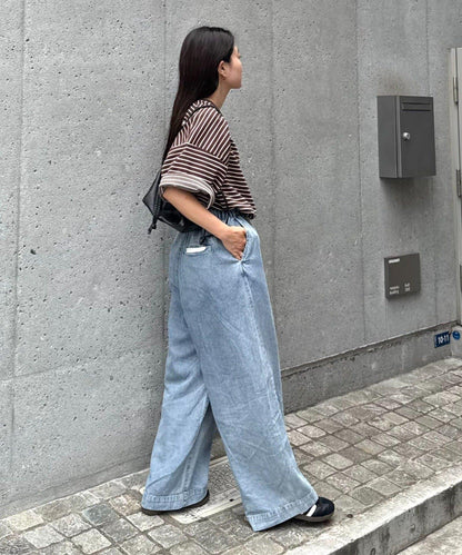 【男女通用】平紋高計數側開叉寬鬆T恤