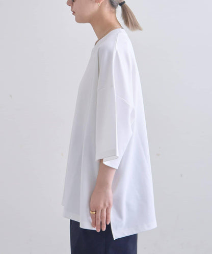 【男女通用】平紋高計數側開叉寬鬆T恤