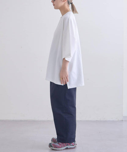 【男女通用】平紋高計數側開叉寬鬆T恤