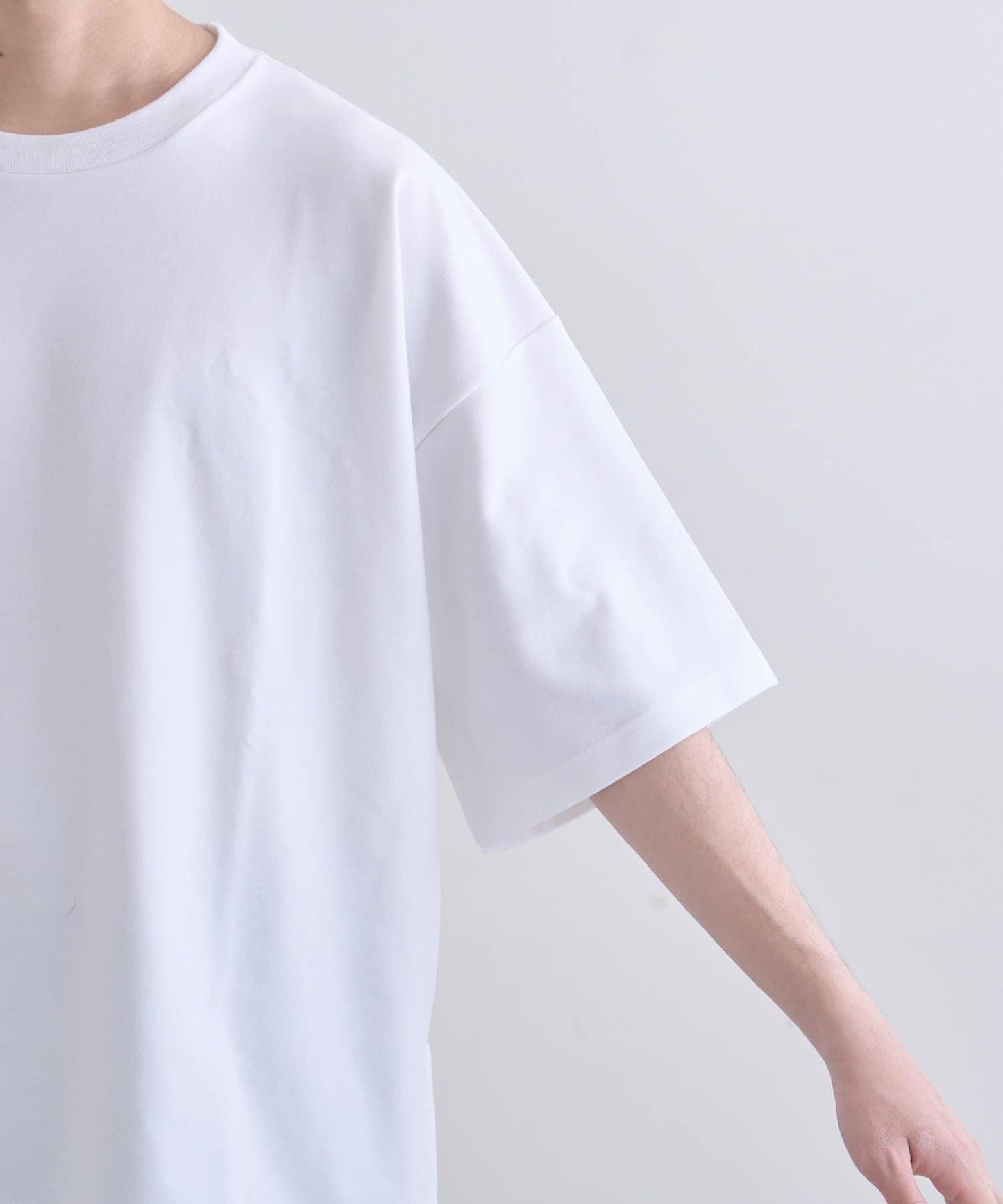 【男女通用】平紋高計數側開叉寬鬆T恤