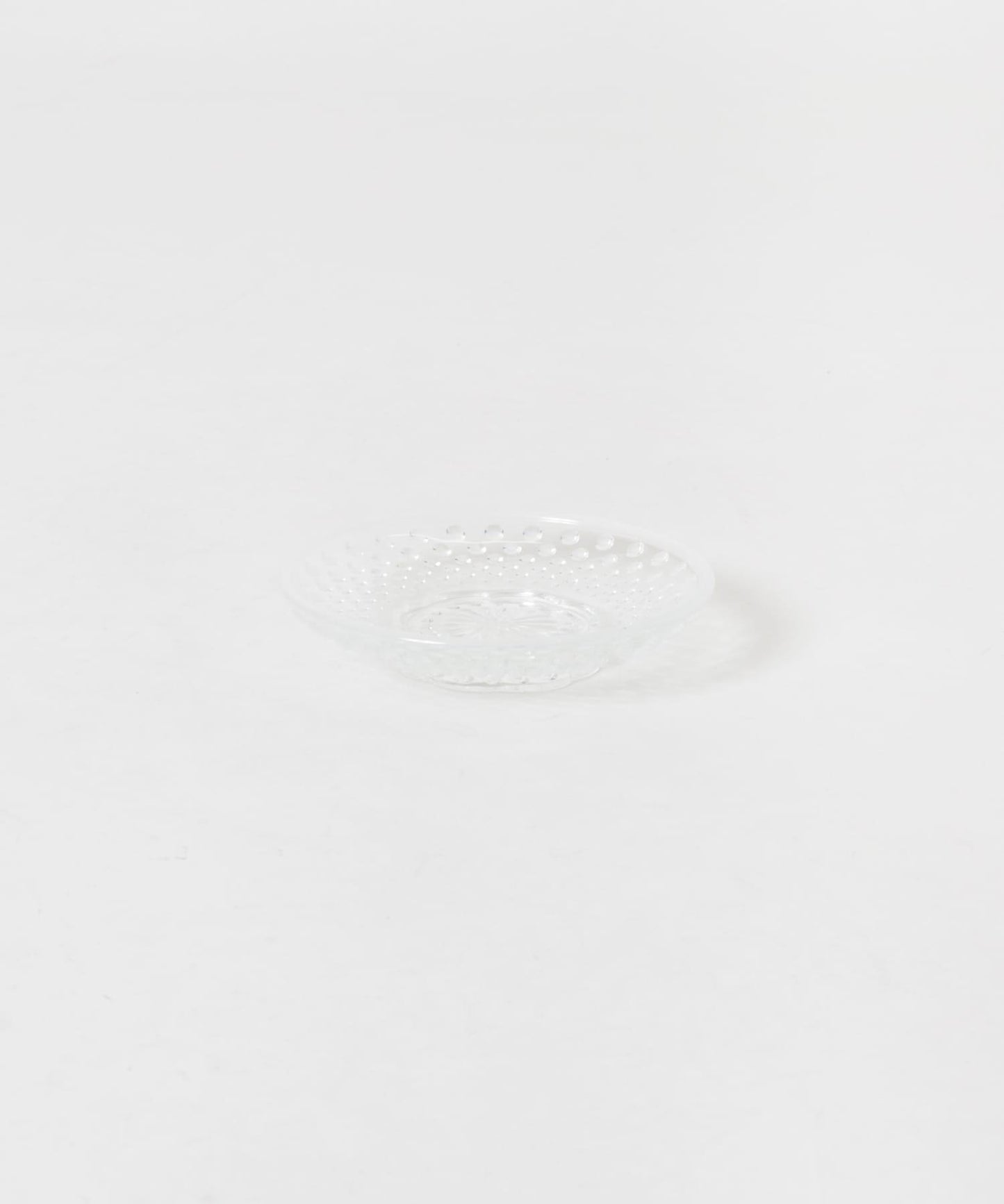 廣田硝子 雨滴紋豆皿 白色