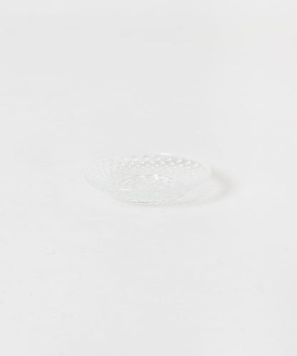 廣田硝子 雨滴紋豆皿 白色