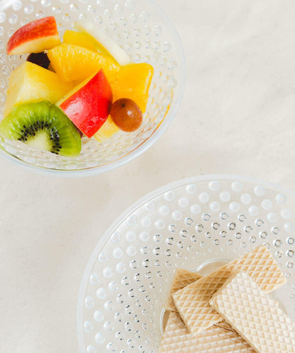 廣田硝子 雨滴紋小碟 白色