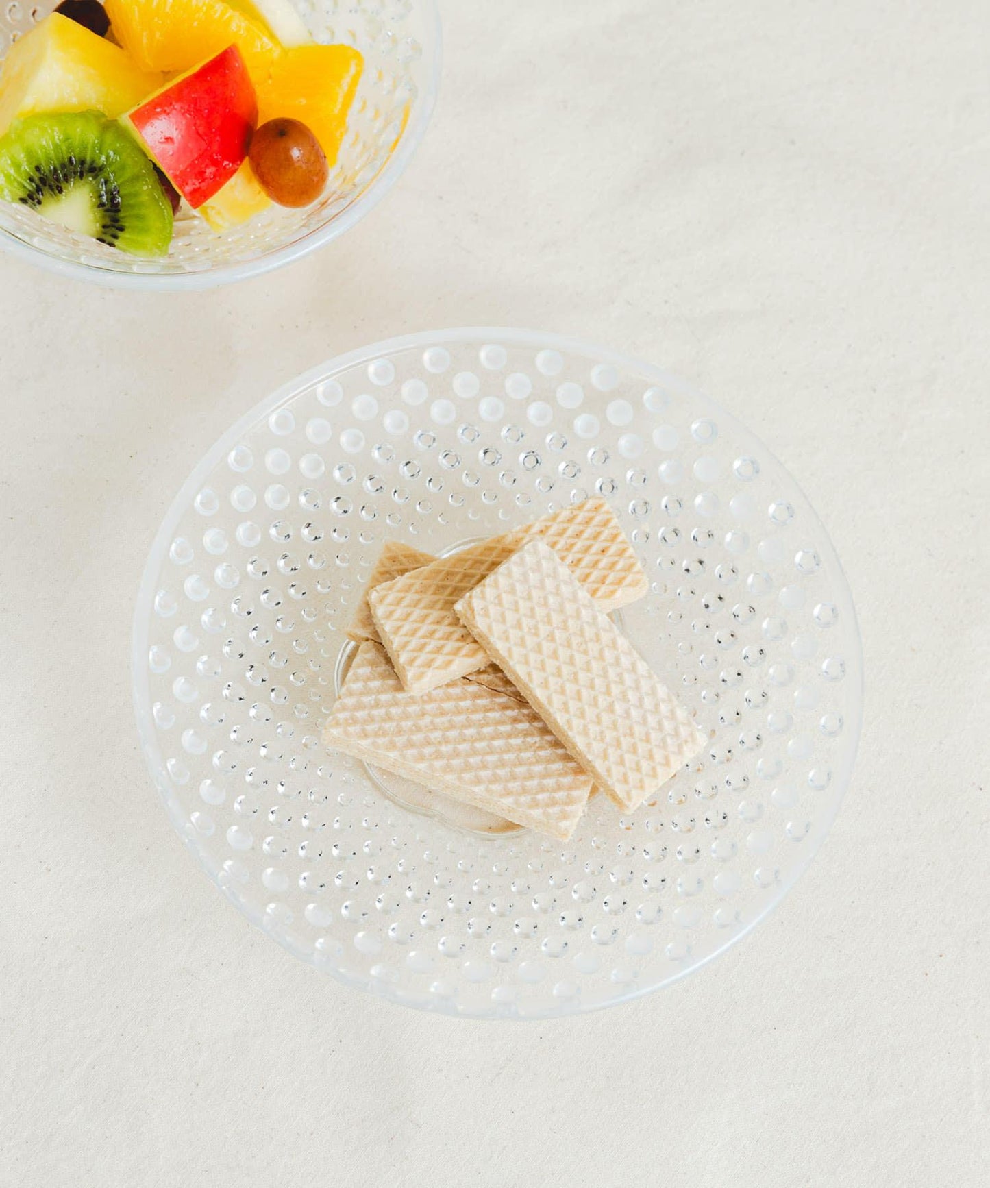廣田硝子 雨滴紋小碟 白色