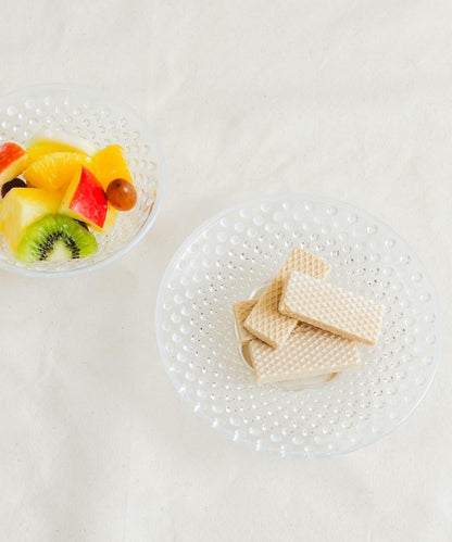 廣田硝子 雨滴紋小碟 白色