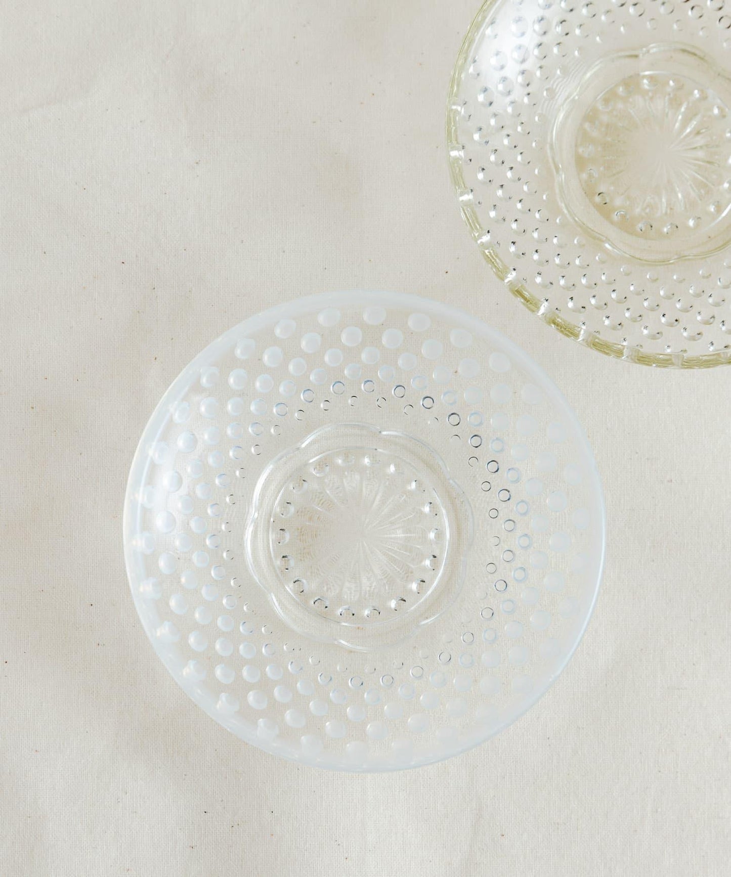 廣田硝子 雨滴紋豆皿 白色