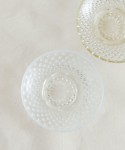 廣田硝子 雨滴紋豆皿 白色