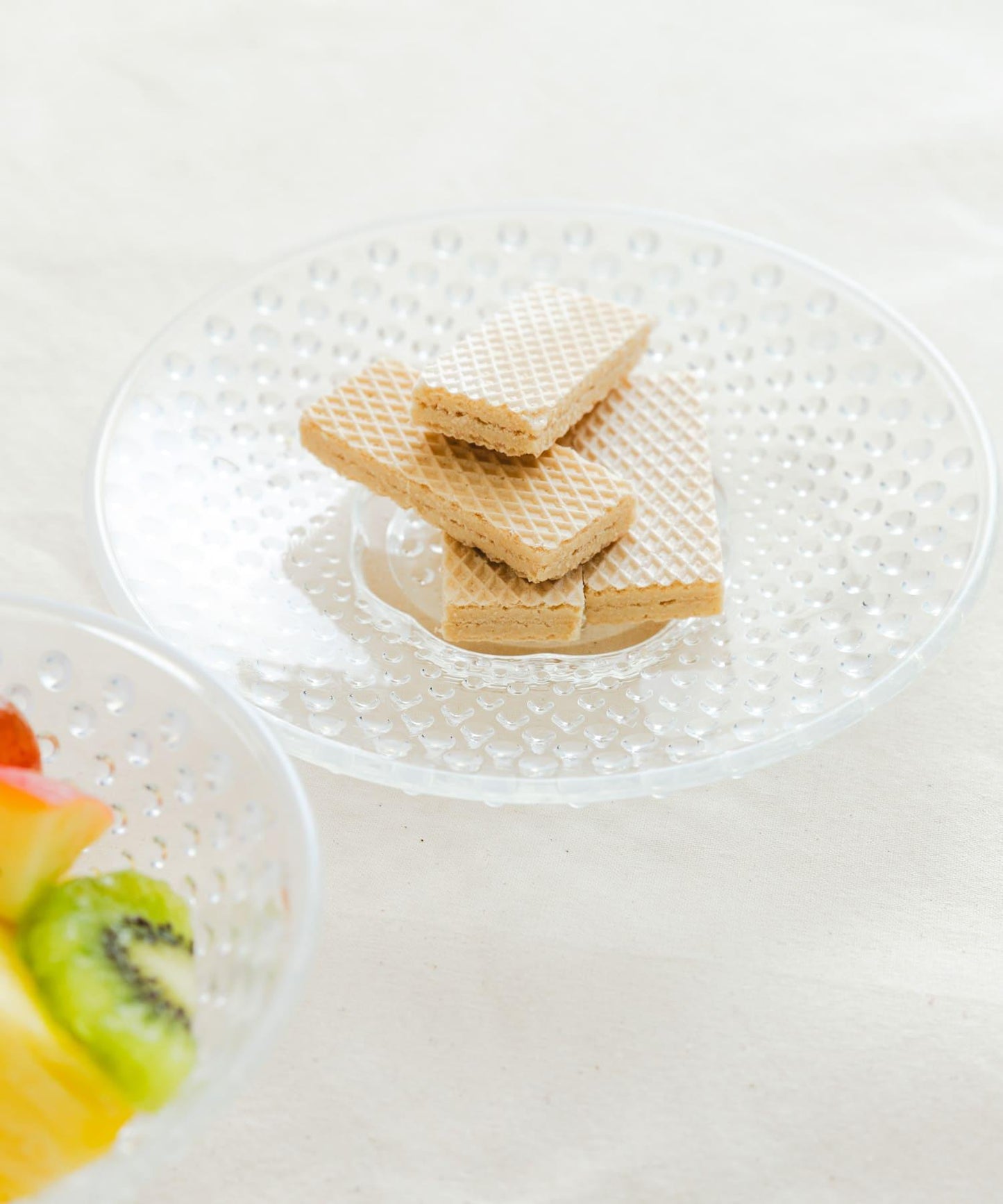 廣田硝子 雨滴紋小碟 白色