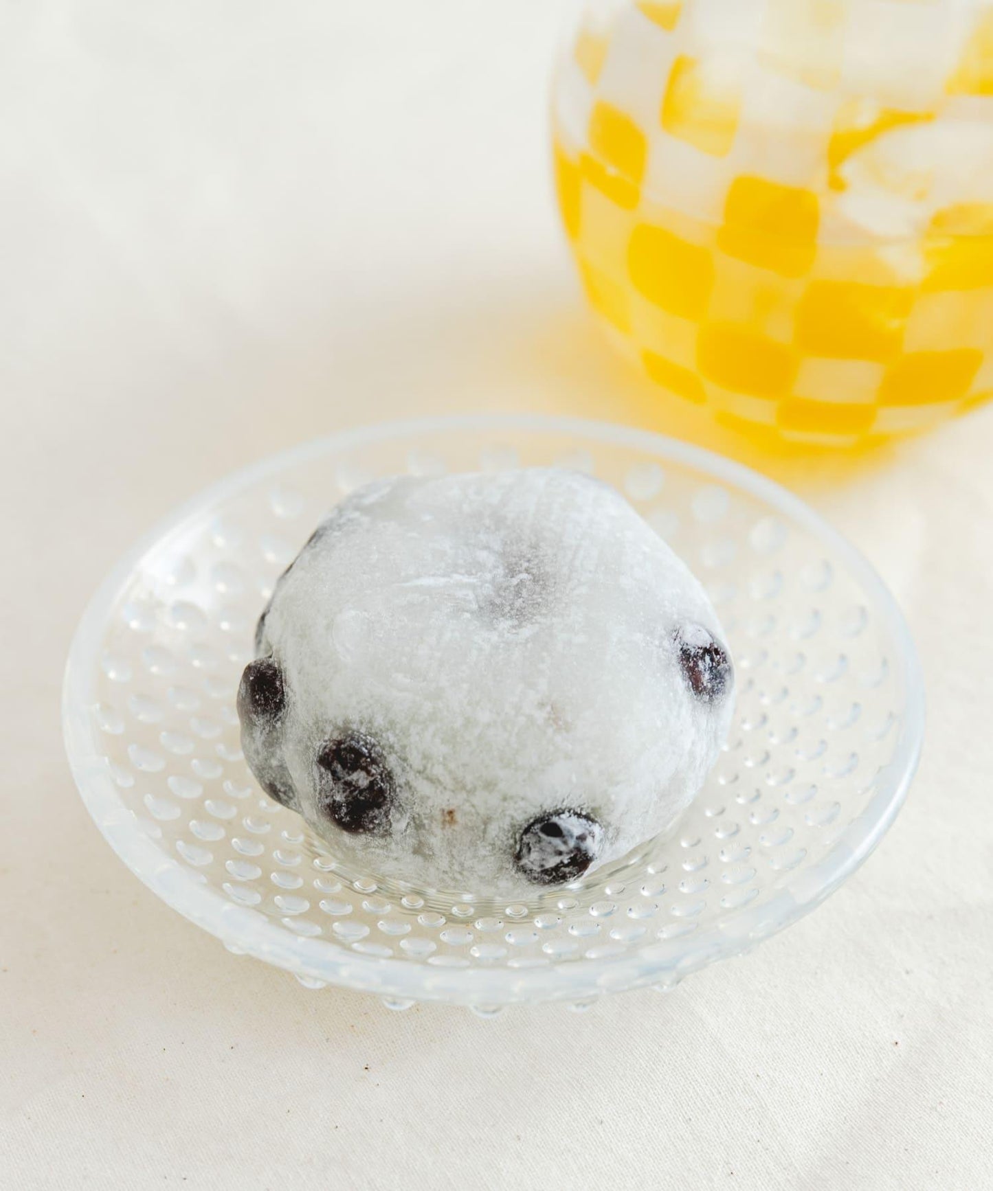 廣田硝子 雨滴紋豆皿 白色